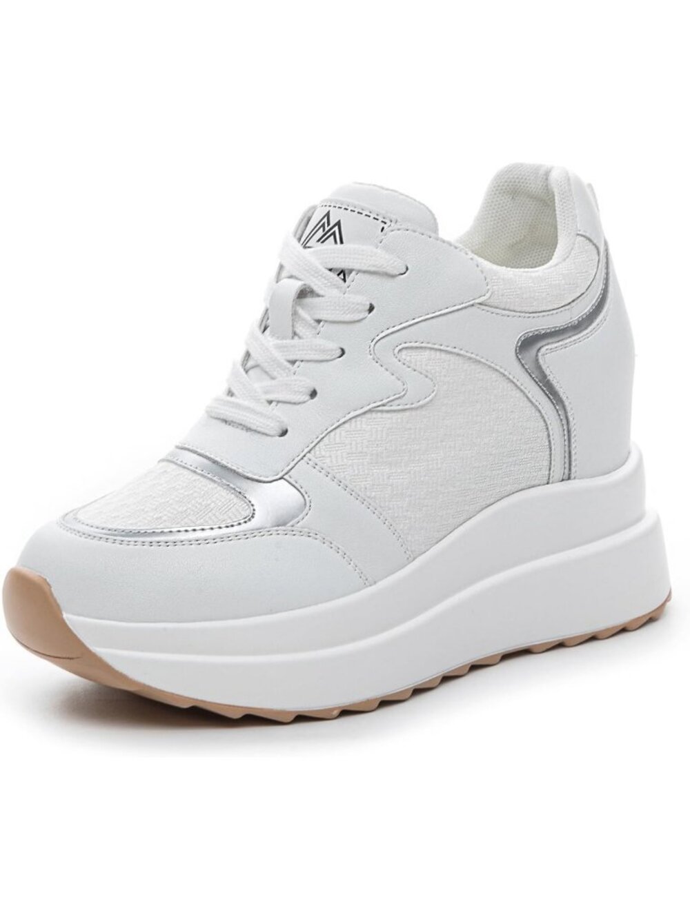 Stylish Hidden Heel Wedge Sneakers for Women - High Platform Dressy Tennis Shoes